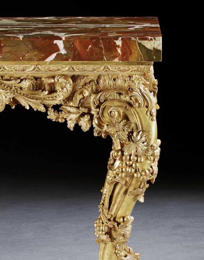 A GEORGE II GILTWOOD SIDE TABLE ATTRIBUTED TO MATTHIAS LOCK  | MasterArt